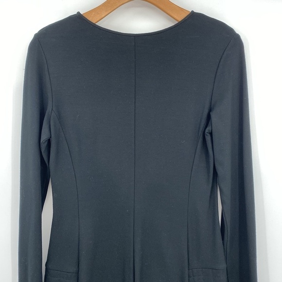 Theory‎ Mimi Q Classical Dress Womens Large Black Quilted Long Sleeve Shift Crew - Picture 9 of 13